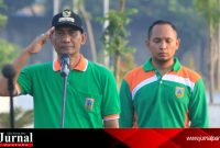 Apel pagi kali ini dilaksanakan di Sport Center Balai Jagong Wergu Wetan, Dipimpin oleh Bupati Kudus (Foto : istimewa) 