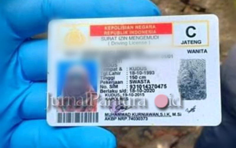 SIM C warga Kudus ditemukan berada di sekitar lokasi penemuan Kerangka manusia di Desa Damarwulan Kecamatan Keling Kabupaten Jepara (Foto:Istimewa)