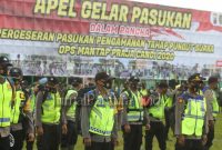 Apel Pergeseran Pasukan Operasi Mantap Praja Candi 2020 di Alun-alun Simpang Enam Demak(Foto:Istimewa)