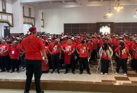 Ratusan kader PDIP bersiap deklarasikan Ganjar di Semarang. (Foto:J02)