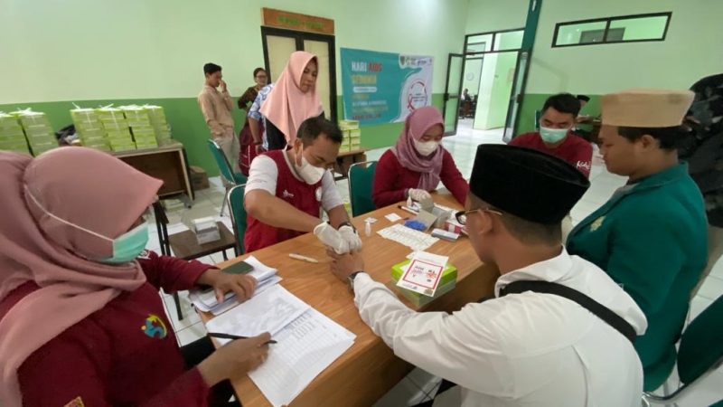 Skrining HIV/AIDS sasaran santri pondok pesantren di Kabupaten Kudus. (Foto:J05)