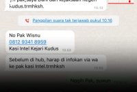 WA orang mengaku Dani kepada Widhoro Heriyanto (Foto:JP) 