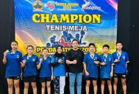 Kontingen dari Kabupaten Kudus pada cabor tenis meja POPDA Jateng 2024. (Foto:Istimewa)