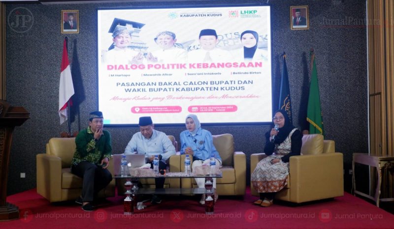 Pasangan Sam'ani-Bellinda   menghadiri Dialog Politik Kebangsaan PD Muhammadiyah Kudus (Foto:JP) 