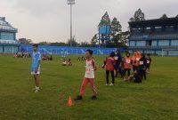 Seleksi tes fisik umum untuk masuk kelas khusus olahraga (KKO) di SMP 3 Kudus. (Foto: J05)
