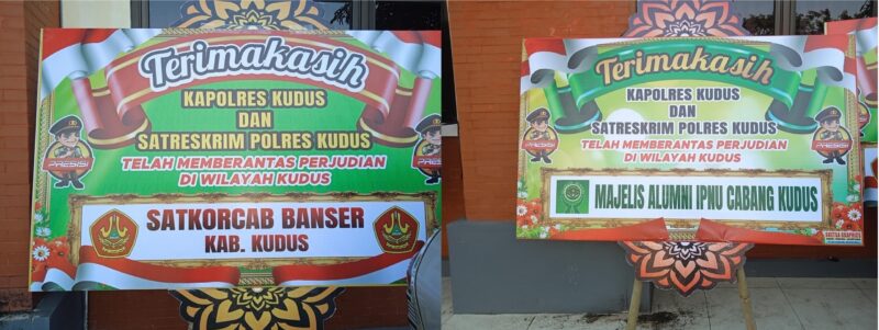 Foto: Karangan Bunga terus berdatangan, termasuk terbaru datang dari Satkorcab Banser Kudus dan Majelis Alumni IPNU Cabang Kudus. (Foto: JP)