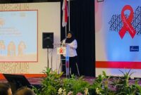 Kabid Pencegahan dan Pengendalian Penyakit (P2P) Dinkes Jawa Tengah, Irma Makiah dalam acara Rakor KPA se-Jawa Tengah di Kudus. (Foto: J05) 