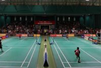 Tahap screening Audisi Umum PB DJarum 2025 yang berlangsung di GOR Djarum Jati Kudus pada Senin, 8 September 2025. (J03/A01)