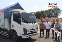 Kapolres Kudus AKBP Heru Dwi Purnomo melepas keberangkatan truk bermuatan Jagung ke Gudang Bulog (Foto:JP)