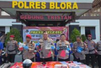 Jumpa pers pencurian motor di Polres Blora (Foto : Humas Polres Blora)