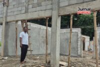 Pembangunan Gedung Koperasi Desa Merah Putih di Desa Getaspejaten, Kecamatan Jati, Kabupaten Kudus. (Foto: J02) 