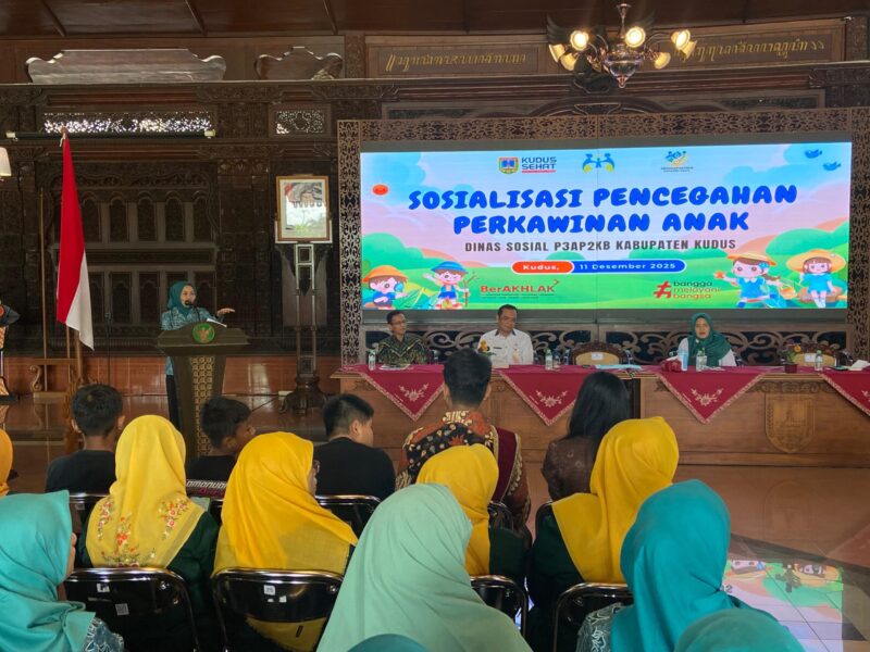 Sosialisasi pencegahan perkawinan anak di Pendapa Kabupaten Kudus. (Foto: J05) 
