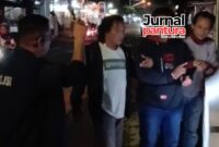 Kapolsek Kudus Kota bersama unit Reskrim saat mengamankan pelaku curanmor (Foto:JP)