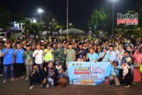 Ratusan pemudik dari Jabodetabek tiba di Pendapa Kudus, Senin, 16/3/2026. (Foto: J05)
