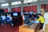 Pelaksanaan TKA di SMPN 1 Jati, Kabupaten Kudus. (Foto: J05)