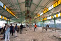 Renovasi eks Stasiun Kereta Api di Kabupaten Kudus. (Foto: J05) 