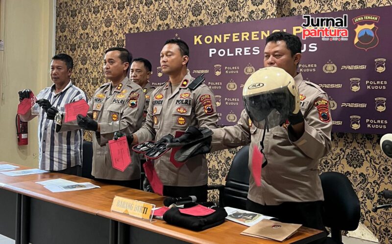 Jumpa Pers kasus perampokan di Loram Wetan Kudus (Foto:JP)