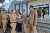 Penyambutan pelajar dan guru program pertukaran di SMP 2 Gebog, Kabupaten Kudus. (Foto: JP)