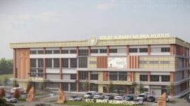 Visualisasi gedung RSUD Sunan Muria di Desa Karangmalang, Kecamatan Gebog, Kabupaten Kudus. (Foto: Istimewa) 