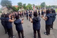 Kwartir Cabang (Kwarcab) Kudus melepas 32 anggota Pramuka untuk mengikuti Jambore Nasional (Jamnas) ke-XII di Cibubur, Jakarta Timur, Senin, 10/8/2026. (Foto: J05) 