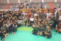 Foto bersama usai didaulat sebagai juara umum di Kejurnas Pencak SIlat di Purbalingga. (Foto: istimewa)