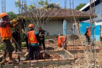 Proyek revitalisasi di SDN 1 Margorejo, Kecamatan Dawe, Kabupaten Kudus. (Foto: J05)