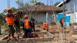 Proyek revitalisasi di SDN 1 Margorejo, Kecamatan Dawe, Kabupaten Kudus. (Foto: J05) 