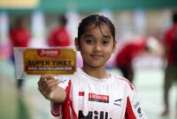 Atlet putri U-11 asal Kota Samarinda Adibha Fitria mendapatkan Super Tiket dalam Audisi Umum PB Djarum Kudus 2026 jalur pantauan Tim Pencari Bakat. (Foto: Istimewa)