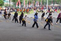 Proses latihan tari Lajur Caping Kalo untuk persiapan MURI dalam rangka Hari Jadi Kota Kudus ke-477. (Foto: Istimewa) 