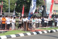 Bupati Kudus Sam’ani Intakoris bersama Forkopimda dan jamaah mengikuti Salat Istisqa untuk memohon turunnya hujan di tengah musim kemarau, Jumat (4/9/2026). Foto: JP