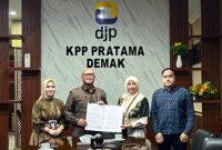 Nota kesepakatan antara BRI BO Demak dengan KPP Pratama (Foto:Istinewa)