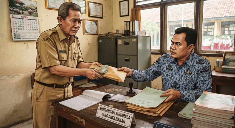 Ilustrasi. Dugaan pungli oleh K3S di Kabupaten Kudus. (Foto: AI)